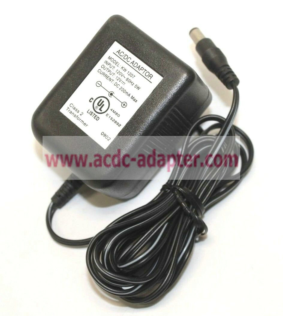 New KW-1207 12VDC 200mA AC Power Supply Adapter Class 2 Transformer New KW-1207 12VDC 200mA AC Power Supply Adapter Class 2 Transformer